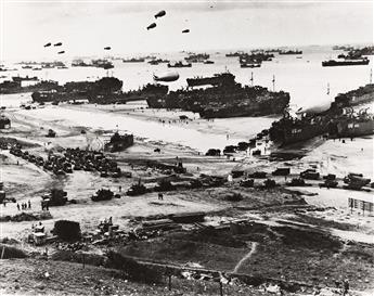 (WWII) A selection of 5 photographs documenting the Allied D-Day landing and its aftermath.